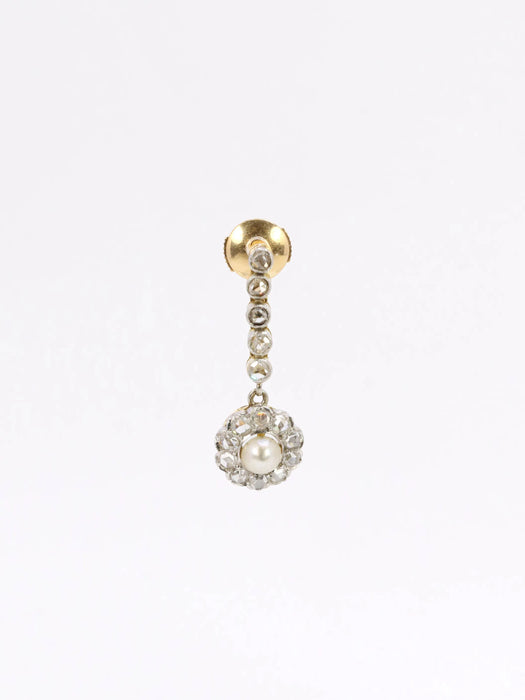 Pearl diamond drop earrings