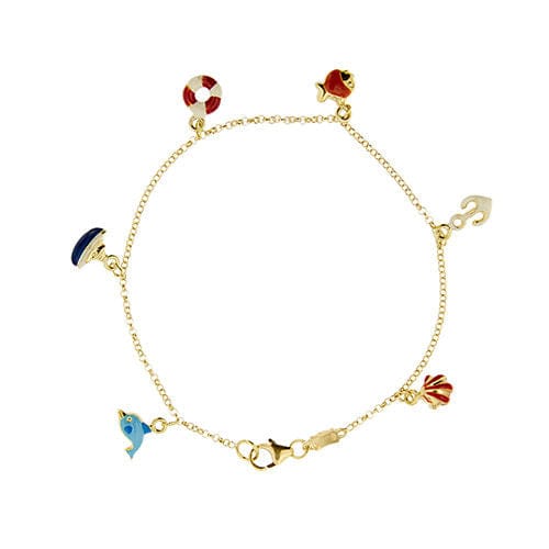 Armband met geëmailleerde bedels 