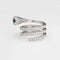Bague 50 Bague spirale diamant émeraude bande enroulée en or blanc enroulée 58 Facettes G13464