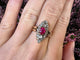 Bague 53 Bague victorienne en rubis birman et diamants, sertie de natte. 58 Facettes