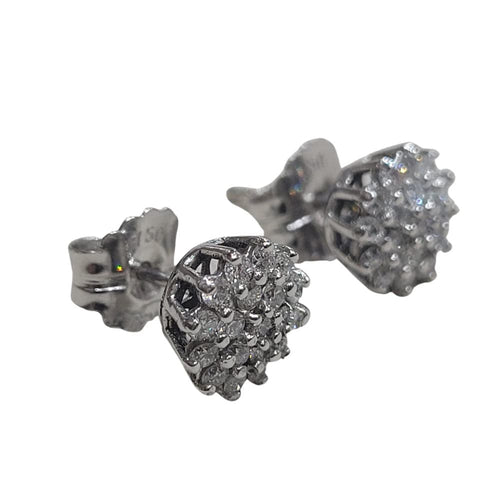 Boucles d'oreilles Boucles d'oreilles en or blanc 18 carats et diamants 58 Facettes PE551