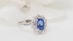 Bague 57 Bague marguerite en platine, tanzanite et diamants 58 Facettes 32520