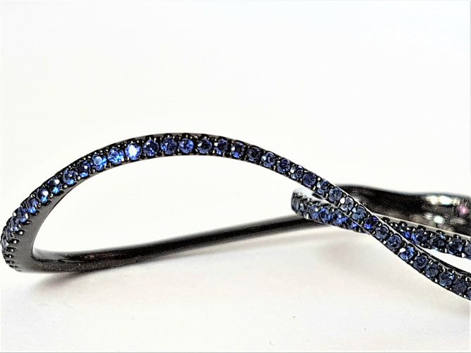 Bague 48 Etername Bague Entrelacs Or noir Saphir 58 Facettes 06230CD