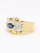 Bague 54.5 Bague godrons or jaune saphir ovale diamants 58 Facettes 1160