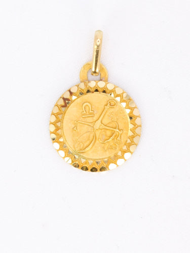 Pendentif PERROUD Pendentif vintage signe du zodiaque Balance or jaune 58 Facettes 1099.24