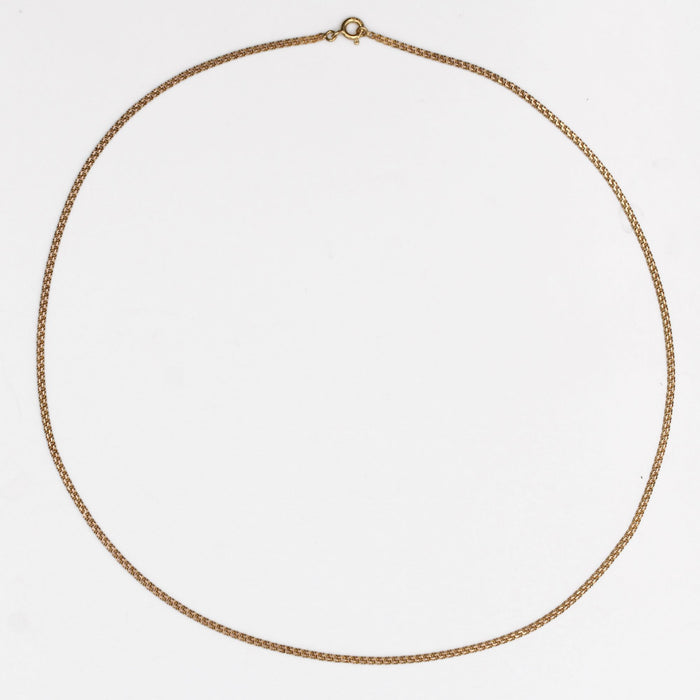 Antique double jaseron mesh yellow gold chain