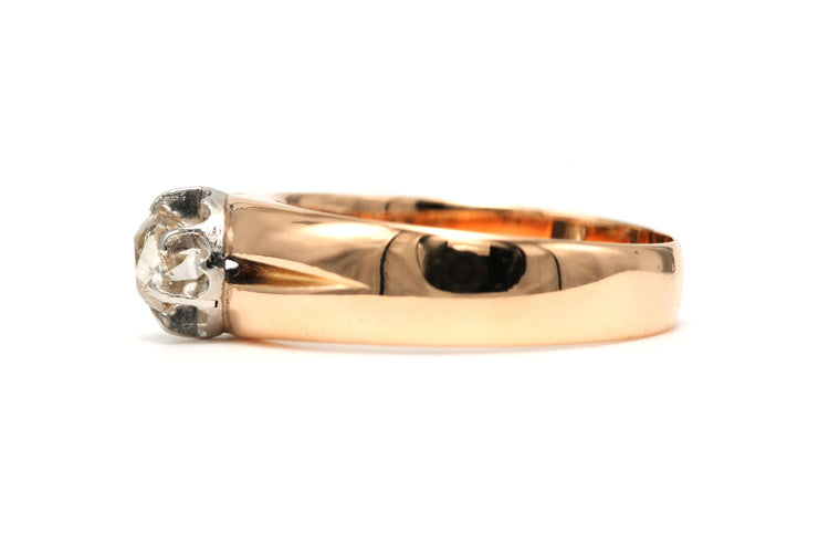 Bague 56 Bague Napoléon III or jaune et argent, diamant old cut 58 Facettes 22736