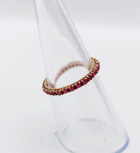 Bague 50 Alliance américaine or rubis ronds (circa 1950) 58 Facettes A05473