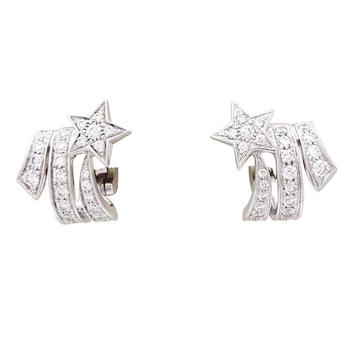 Boucles d'oreilles Boucles d'oreilles Chanel, "Etoile Filante", or blanc, diamants. 58 Facettes 33995