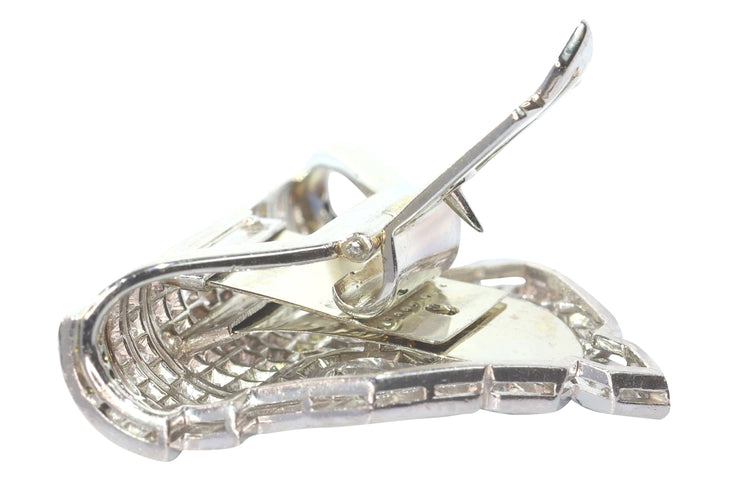 Broche clip Art Déco en platine et diamant 58 Facettes 24170-0331