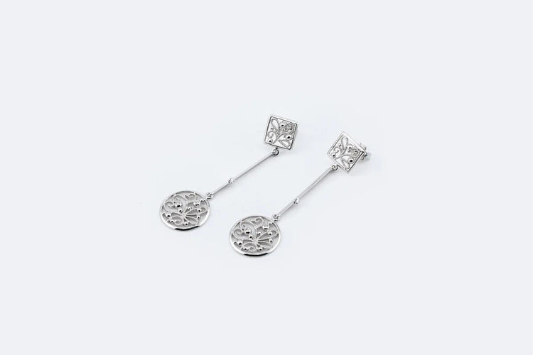Boucles d'oreilles Oro Bianco Orecchini pendenti in oro bianco con diamanti 58 Facettes ORC218