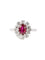 Bague 55 Bague marguerite or blanc rubis ovale diamants 58 Facettes 1023.1