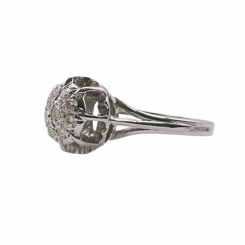 Bague 58 Bague dôme en or blanc & diamants 58 Facettes