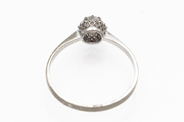 Bague 66 Bague ancienne française en or blanc avec un diamant de 0,40 ct 58 Facettes 9366V