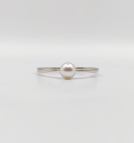 Bague 56.5 Bague Art Déco or blanc ornée d'une perle 58 Facettes A05394