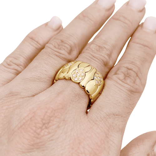 Bague 56 Bague or jaune, diamants. 58 Facettes 34470