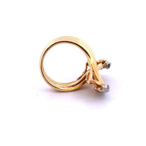 Bague 45 Bague en or jaune avec diamants 58 Facettes