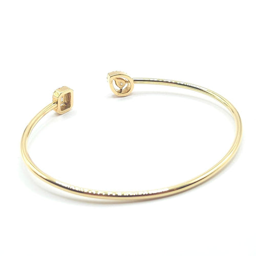 Jonc "toi & moi" or jaune pavage diamants 58 Facettes