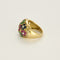 Bague 54 Bague cocktail en or jaune , rubis, saphirs et émeraudes. Style Tutti frutti. 58 Facettes SBR2071