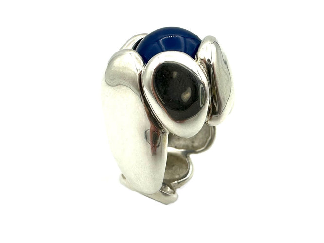 Bague 55 GILBERT ALBERT. Bague scuplture en argent et or 18K 58 Facettes