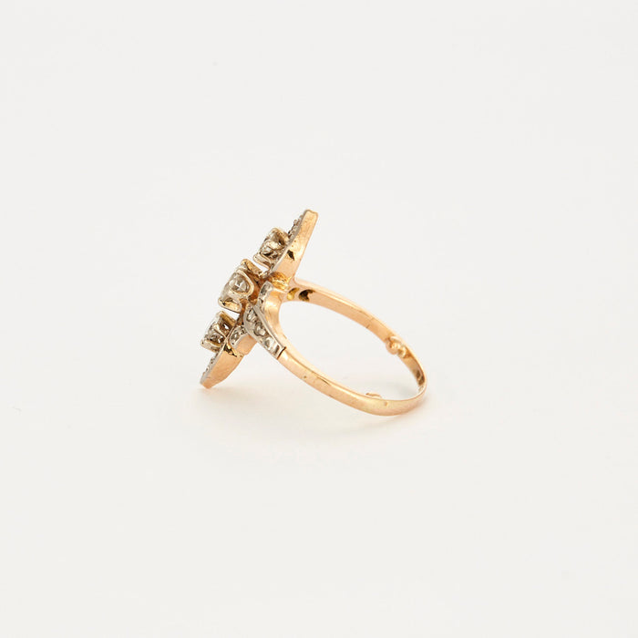 Belle-Époque-Gold- und Diamantring