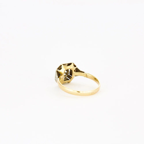 Bague 53 Bague Art Déco or jaune et blanc avec diamants 58 Facettes