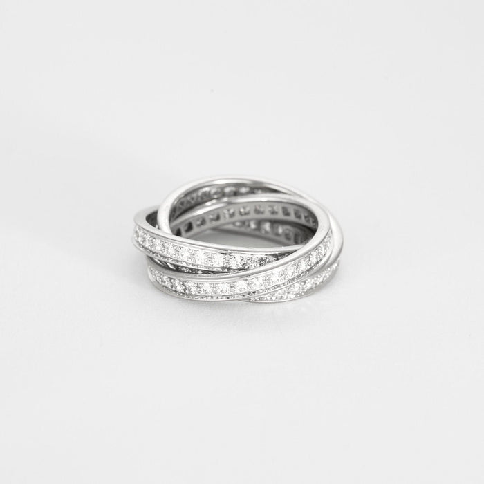 Bague 53 CARTIER - Trinity - or blanc et diamants 58 Facettes