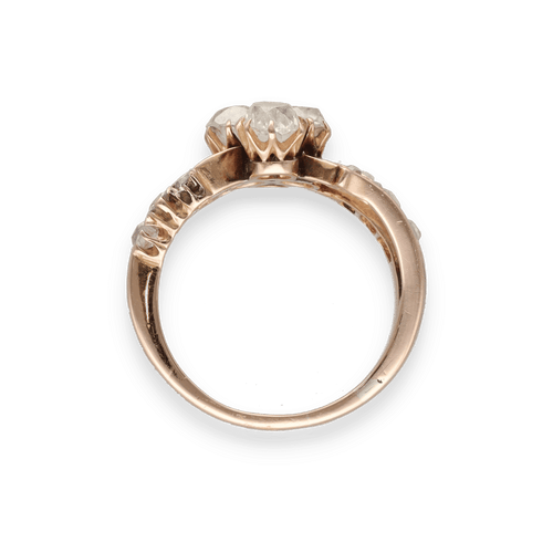 Bague 54 Bague Napoléon III – Or Rose 18k – Diamants Taille Ancienne & Roses (1,00 ct) – Vers 1870 – Taille 54 58 Facettes FB10952
