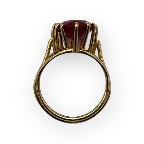 Bague 53 Bague or jaune, pierre rouge 58 Facettes 149058569