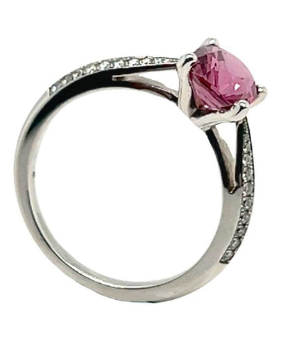 Bague 54 Bague Or Blanc Diamants et Saphir 58 Facettes