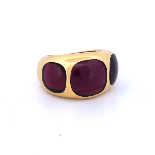 Bague 48 Bague vintage en or jaune avec tourmalines 58 Facettes