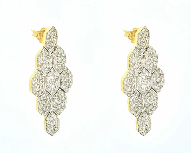 Boucles d'oreilles Boucles d'oreilles en or jaune 14 carats serties de diamants de 5,76 carats 58 Facettes 10419