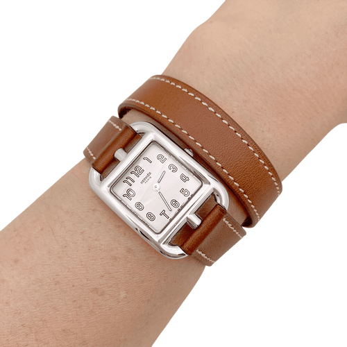 Montre Montre Hermès, "Cape Cod", acier, cuir. 58 Facettes 34616