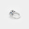 Bague 53 Bague or blanc, saphir radiant et diamants 58 Facettes
