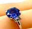 Bague 54 Bague en or blanc, superbe saphir 3,58 carats Ceylan non chauffé 58 Facettes AB385