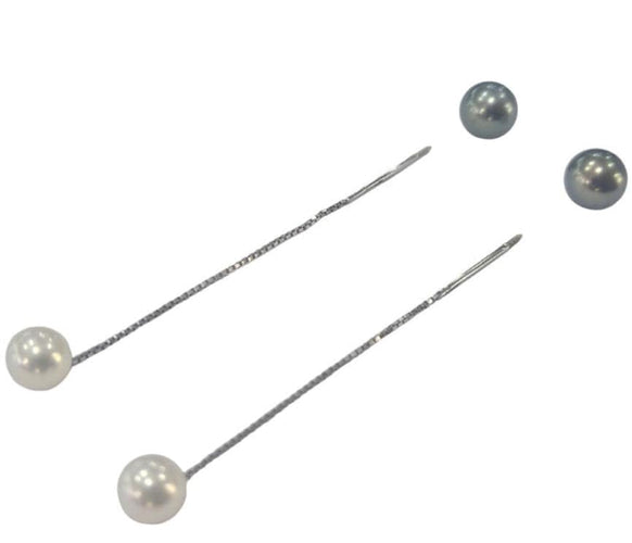 Boucles d'oreilles Damiani - Boucles d’oreilles perles de culture noires et blanches en or blanc 18k 58 Facettes E15