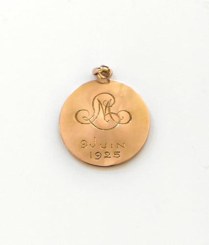 Pendentif Médaille Vierge Marie Or Rose 58 Facettes