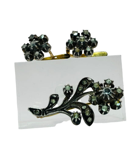 Boucles d'oreilles Boucles d'oreilles et broche à motif floral espagnol 58 Facettes 50195