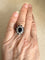 Bague 53 Bague pompadour vintage or, saphir et diamant 58 Facettes