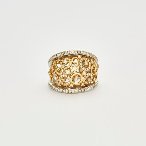 Bague Bague Cocktail en or deux tons 58 Facettes