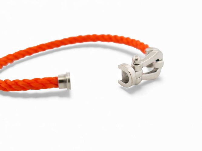 Bracelet bracelet FRED force 10 gm 0b0005 manille en or blanc 18k 2 cordons 58 Facettes 271113