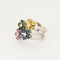 Bague 56.5 Bague fleur en Or blanc 18k et saphirs de couleurs 58 Facettes 250305