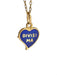 Pendentif Pendentif cœur en or jaune 18k et émail guilloché bleu 58 Facettes