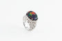 Bague 53.5 Bague opale noire d'Australie 4.74 cts, mine de Lightning Ridge 58 Facettes 248799