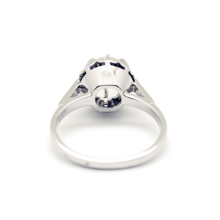 Bague 51 Solitaire platine diamant 58 Facettes 150134R