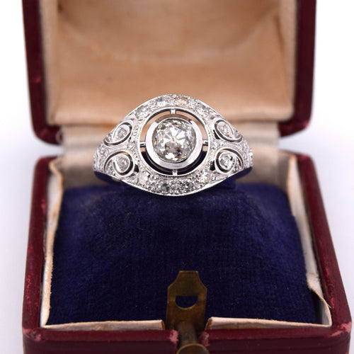 Bague 57 BAGUE LIBERTY EN OR BLANC 18 KT - DIAMANT 1,40 CT 58 Facettes