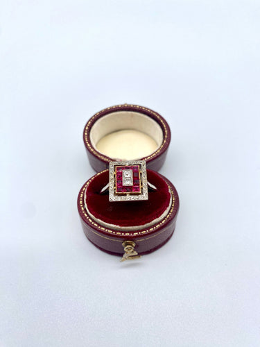 Bague 55 Bague Art Déco platine et diamants 58 Facettes B0/250341