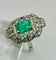 Bague 52 Bague vintage en platine avec émeraudes et diamants 58 Facettes 50327