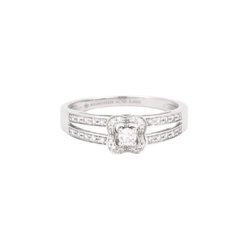 Bague 49 MAUBOUSSIN - Bague Chance of Love n°1 Or Blanc Diamant 58 Facettes