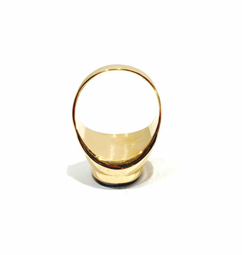 Intaglio ring in gold and hematite 